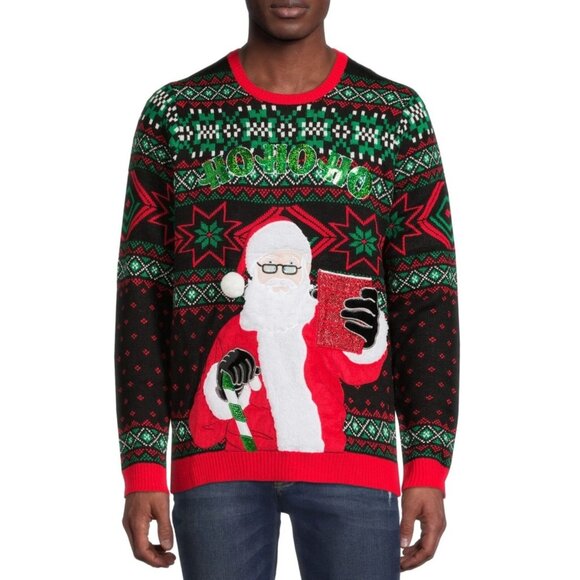 Holiday Time Sweaters - Holiday Time Santa "Ho Ho Ho" Christmas Sweater S/CH (35-37)